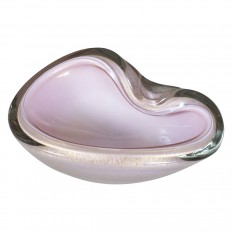 Organic form pink Murano glass bowl